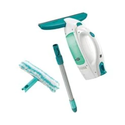 Leifheit Pulizia - Lavavetri Elettrico Window Cleaner, Mocio Bilaterale E Asta Da 43 Cm 51003