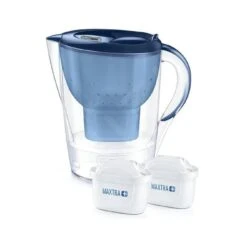 Brita Caraffe - Set Caraffa Filtrante Marella XL Memo E 2 Filtri MX+, Capacitá 3500 Ml, Blu 1040565