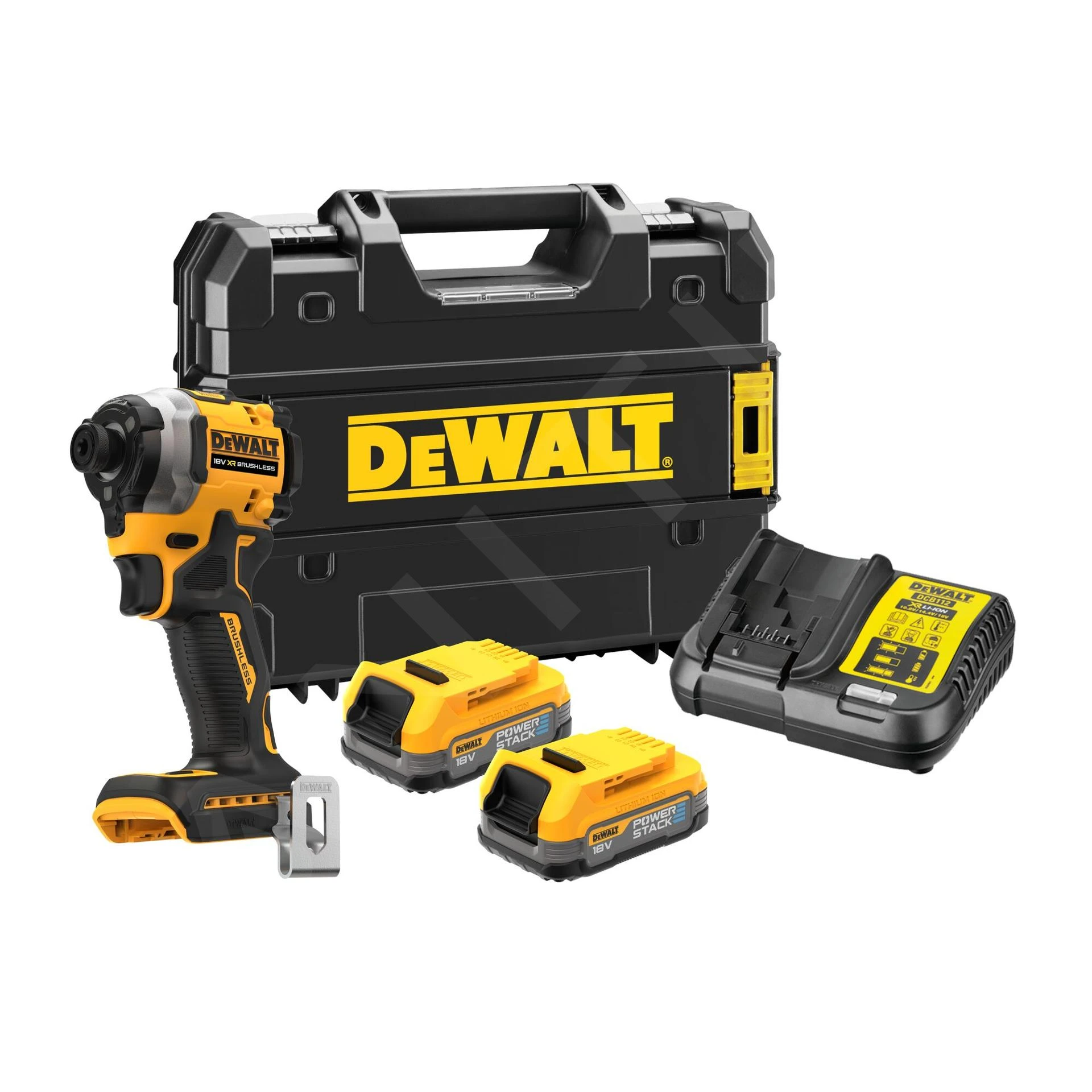 DeWALT Utensili - Avvitatore A Impulsi AKU 18V, 2x Batterie 1,7 Ah POWERSTACK DCF850E2T