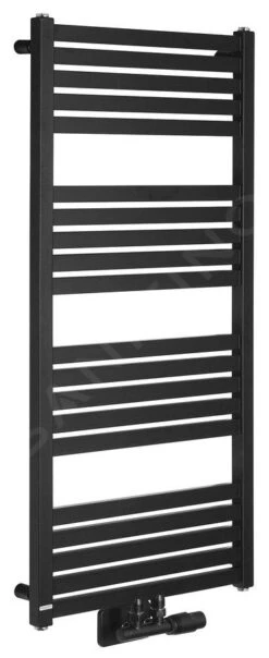 Bruckner Grunt - Scaldasalviette 105x50 Cm, Allacciamento Centrale, Nero Opaco 600.121.6