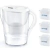 Brita Caraffe - Set Caraffa Filtrante Marella XL Memo E 3 Filtri MX+, Capacitá 3500 Ml, Bianco 1040212